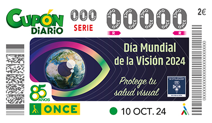 Cupón de la ONCE dedicado al Día Mundial de la Visión 2024