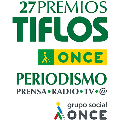 Logo 27 edición Premios Tiflos de Periodismo del Grupo Social ONCE