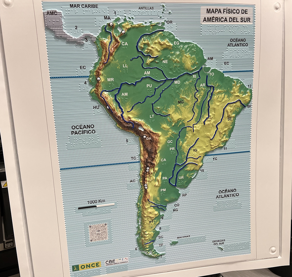 Así Es El Nuevo Mapa Físico De América Del Sur Para Las Personas Ciegas — Web De La Once 2539