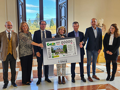 Presentación del cupón de la ONCE dedicado al 300 aniversario del Palacio Real de La Granja de San Ildefonso