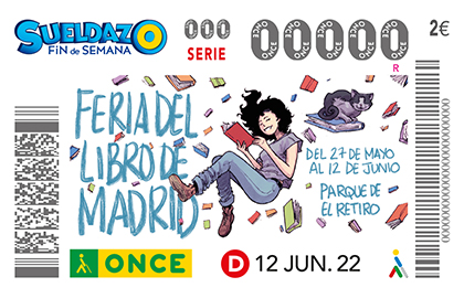 Cupón de la ONCE del 12 de junio dedicado a la Feria del Libro de Madrid