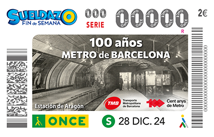 Cupón de la ONCE dedicado al Centenario del Metro de Barcelona