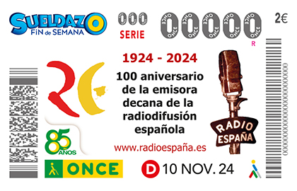 Cupón de la ONCE dedicado al Centenario de Radio España