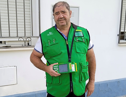 Francisco Javier Millán, vendedor de la ONCE en Villa del Río