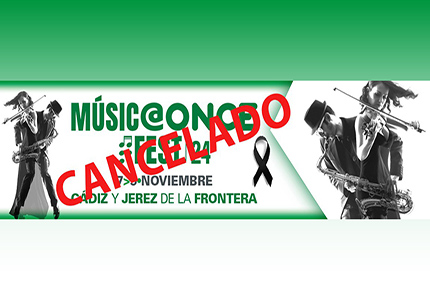 Cartel Music@ONCE Fest con texto cancelado