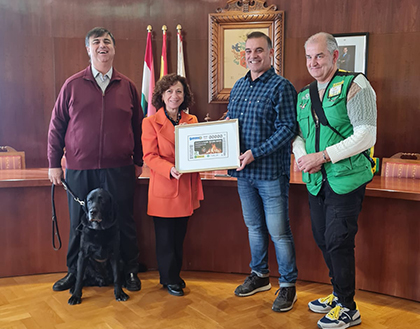 Presentación del cupón dedicado a las hogueras de la Fiesta de ‘Los Marchos’, de Fuenmayor