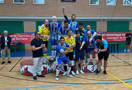 Equipo de Málaga como campeón de España de fútbol sala