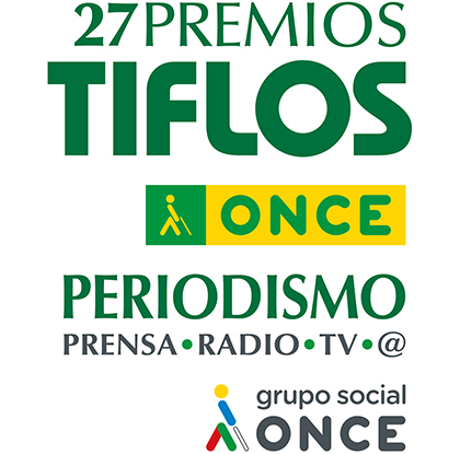 Logo 27 edición Premios Tiflos de Periodismo del Grupo Social ONCE