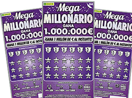 BOLETOS DEL RASCA MEGA MILLONARIO DE LA ONCE