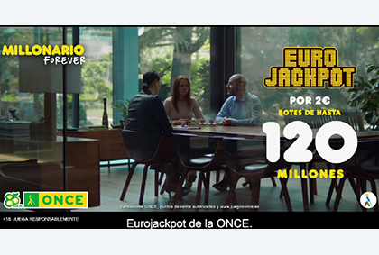 Imagen del anuncio del Eurojackpot de la ONCE