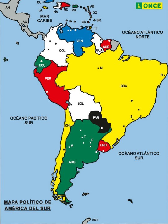 Mapa político América del Sur