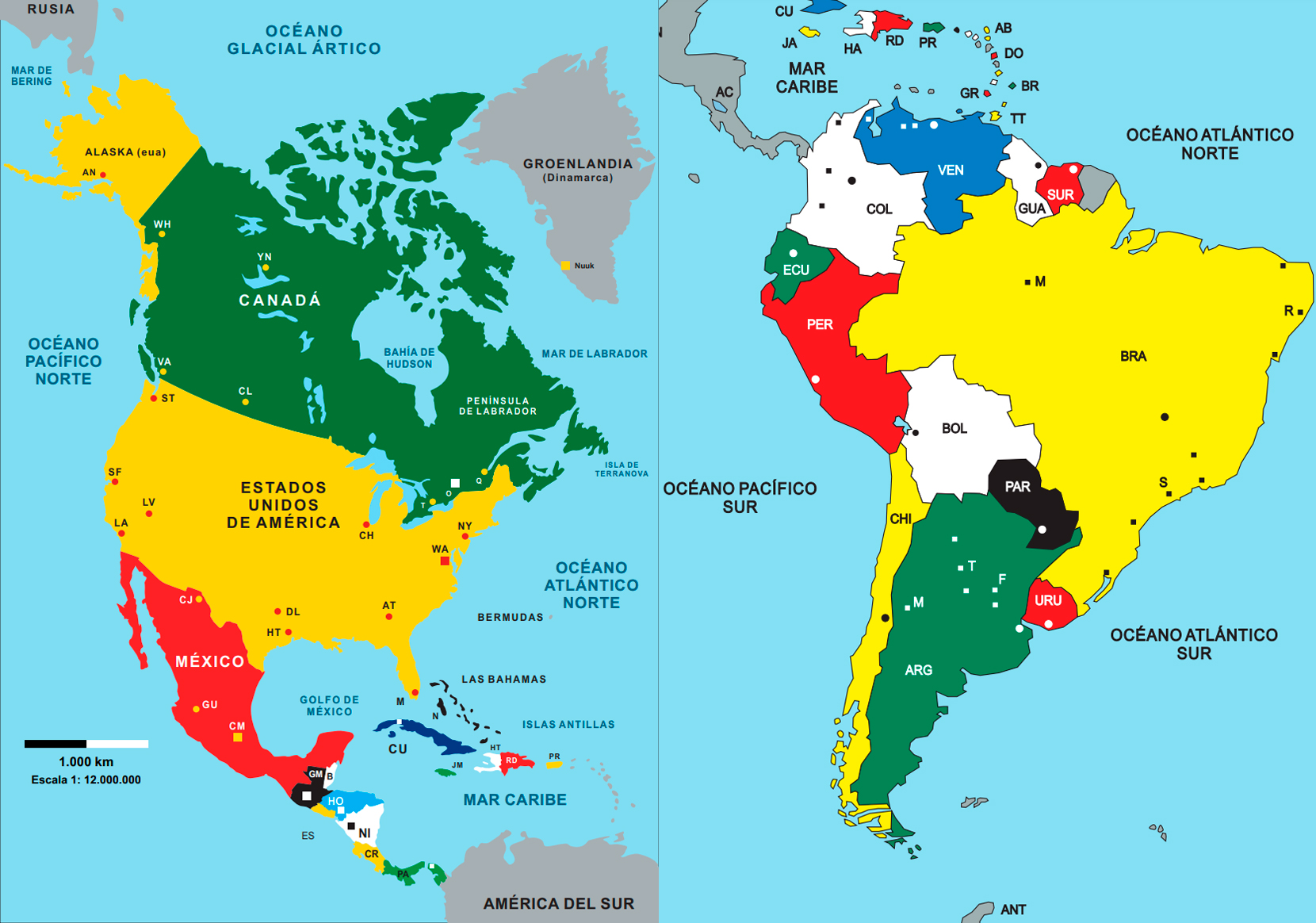 Mapa Político De América Países Y Capitales Web De Once