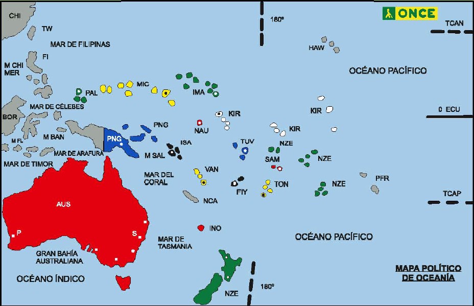 Mapa Politico De Oceania Mapa De Paises Y Capitales De Oceania Jcyl   Mapa Politico Oceania