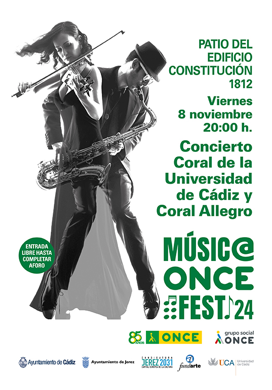 Cartel del concierto en el edificio Patio Constitución